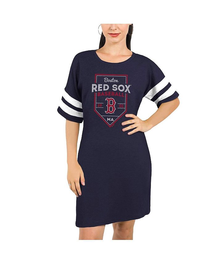 Majestic Women's Boston Red Sox Threads Tri-Blend Short Sleeve T-shirt Dress - Navy