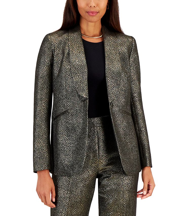 Kasper Women's Metallic One-Button Blazer