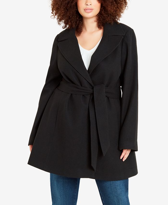 Avenue Plus Size Belted Coat