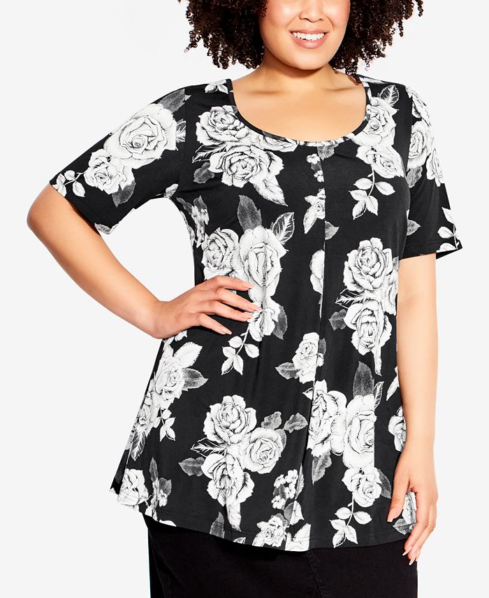 Avenue Plus Size Luv Pleat Front Tunic