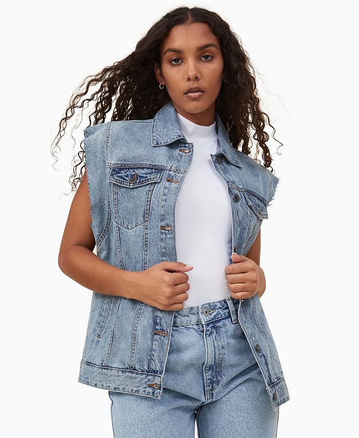 COTTON ON Women's Oversized Denim Vest Jacket