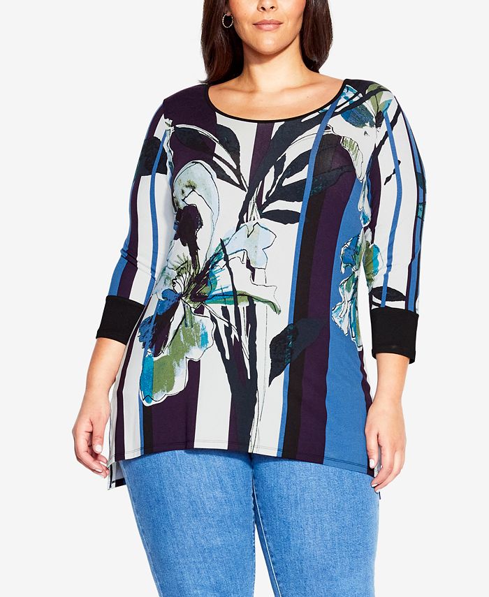 Avenue Plus Size Romy Round Neck Top