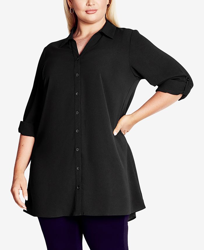 Avenue Plus Size Plain Shirt Top