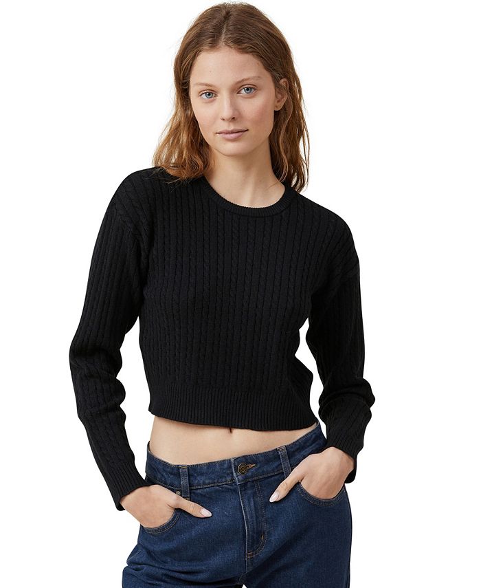 COTTON ON Women's Everfine Cable Crew Neck Pullover Top