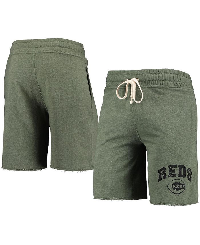 Concepts Sport Men's Heathered Olive Cincinnati Reds Mainstream Tri-Blend Shorts