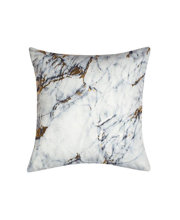 Edie@Home Precious Metals Collection Printed Marble Pillow