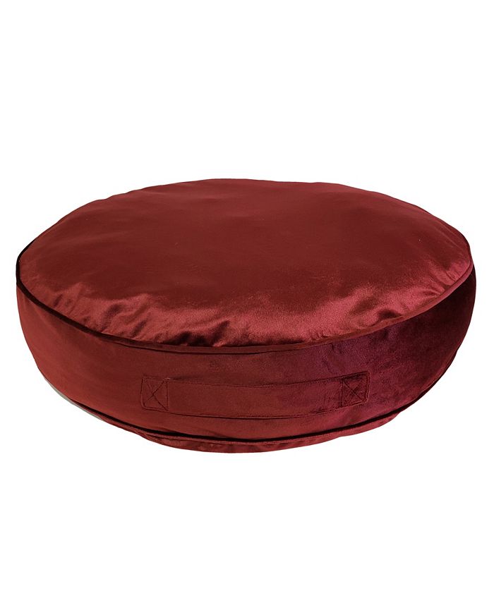 Edie@Home Panne Velvet Round Floor Pillow,  Round 24"