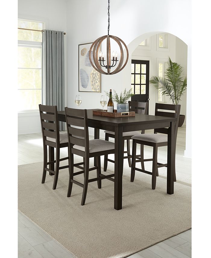 Macy's Max Meadows Laminate Counter Height Dining 5-Pc Set (Table + 4 Chairs)