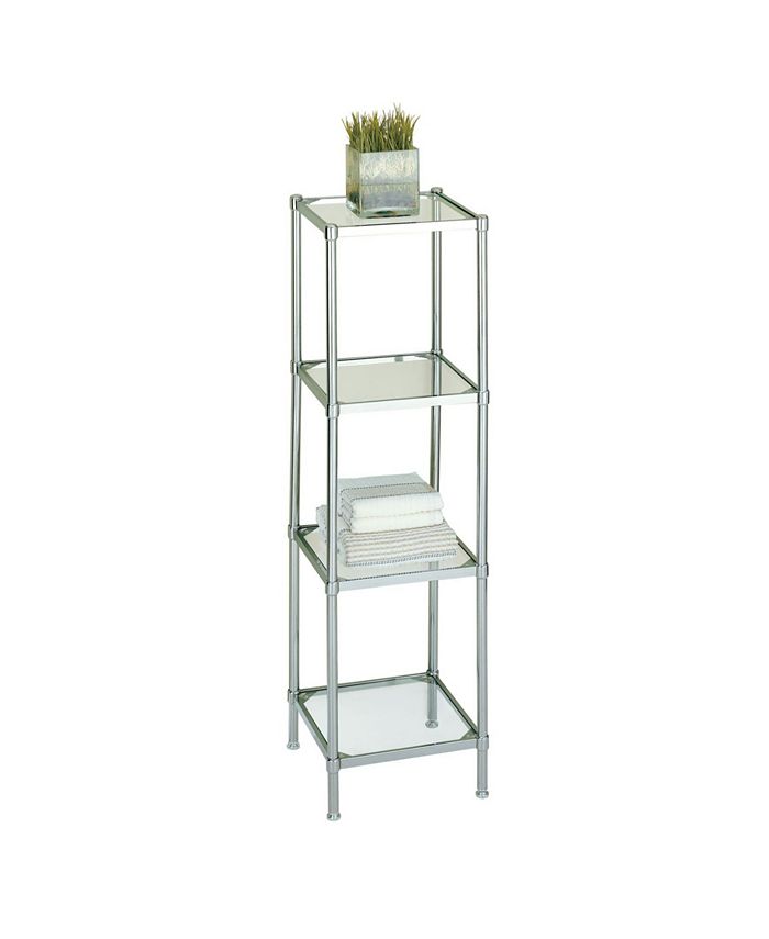 Neu Home Free Standing 4 Tier Glass Shelf Tower