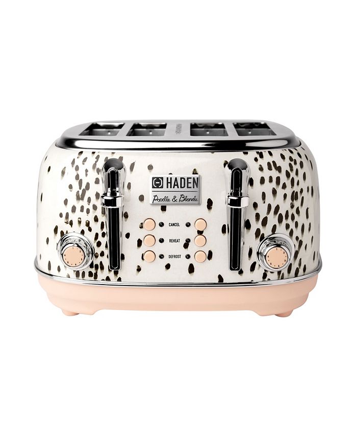 Haden Margate Poodle and Blonde 4-Slice, Wide Slot Toaster with Bagel, Defrost Settings and Browning Control - 75024