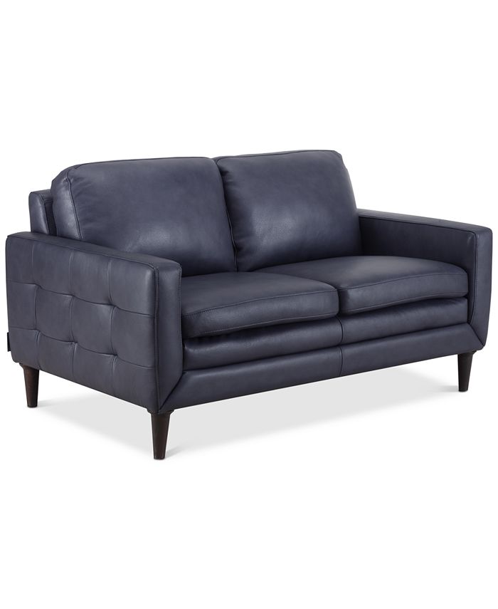 Furniture CLOSEOUT! Locasta 58" Tufted Leather Loveseat