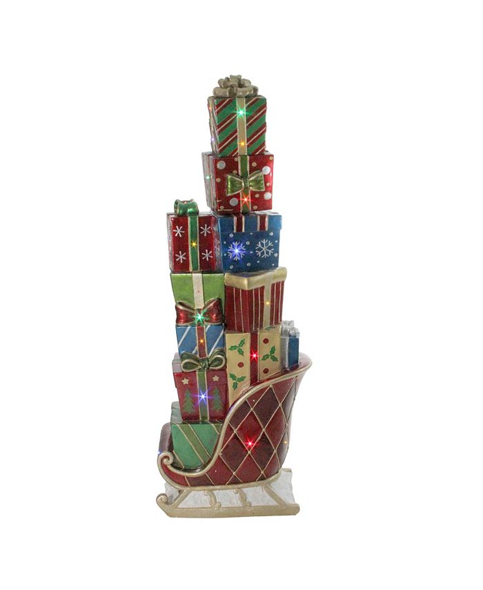 Northlight 60" LED Lighted Commercial Grade Sleigh Stacked with Presents Fiberglass Christmas Decoration