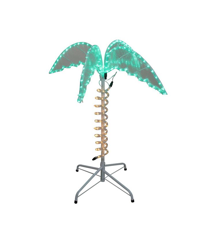 Northlight 2.5' Green and Tan LED Palm Tree Rope Light Outdoor Decoration