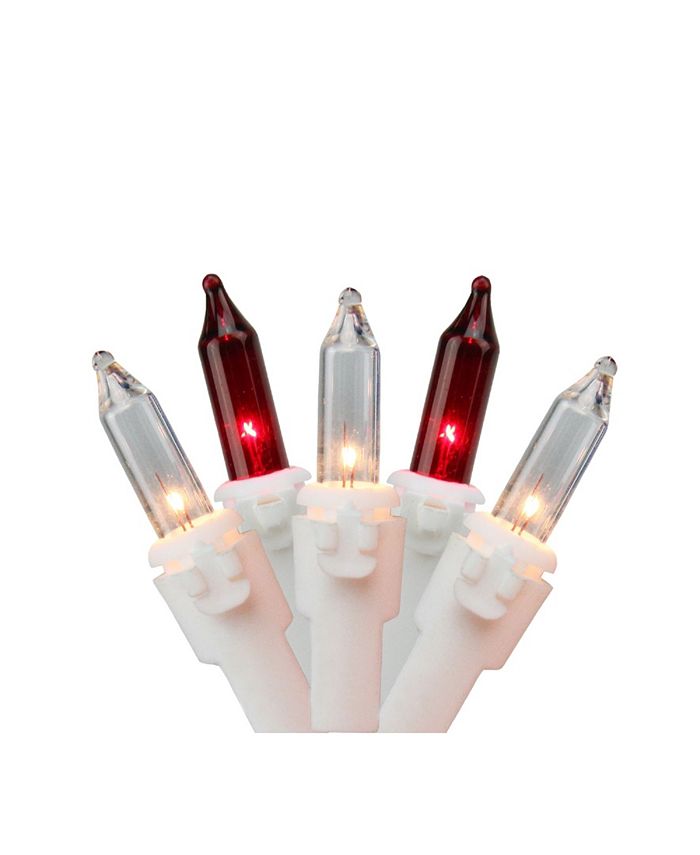 Northlight Set of 50 Red and Clear Mini Window Curtain Icicle Christmas Lights - White Wire