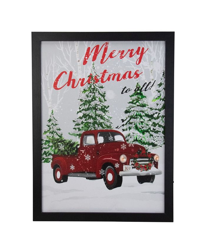 Northlight Frame Vintage-Like Truck LED Wooden Christmas Box