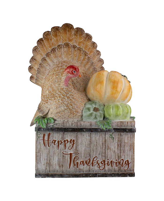 Northlight Turkey and Pumpkins 'Happy Thanksgiving Decoration, 20.25"