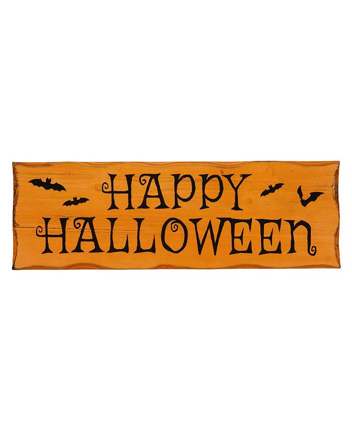 Northlight Wooden 'Happy Halloween' Wall Sign with Bats, 24"