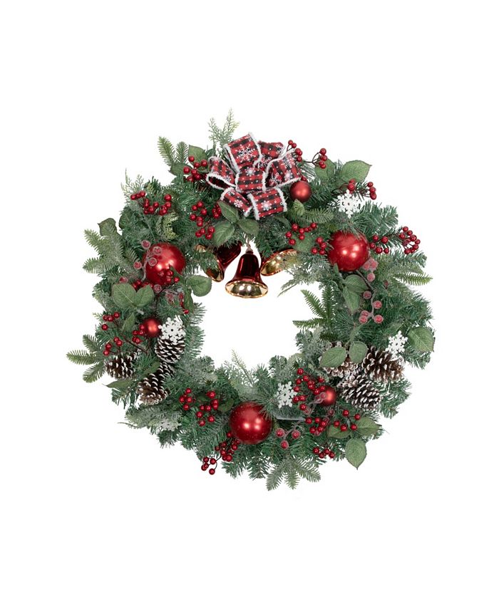 Northlight Bells and Mixed Foliage Artificial Christmas Wreath 30" Unlit