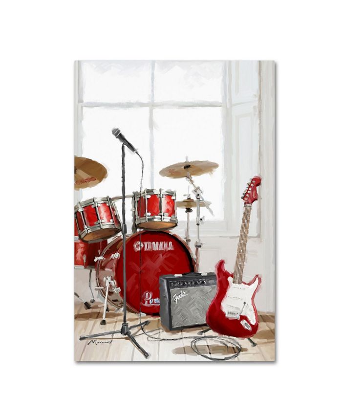 Trademark Global The Macneil Studio 'Drums and Guitar' Canvas Art - 12" x 19"