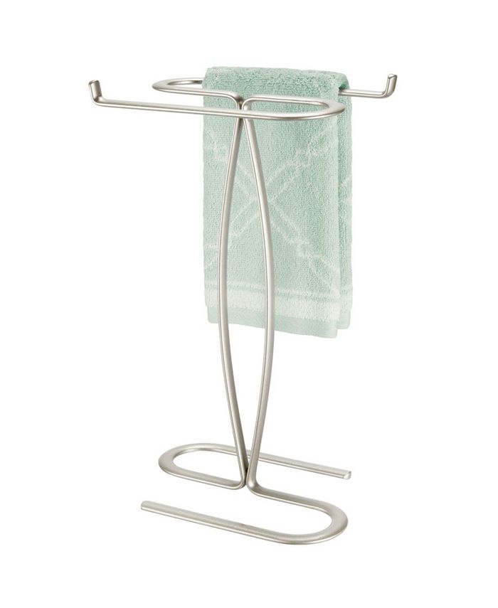 mDesign Metal Hand Towel Holder Stand for Bathroom Countertop
