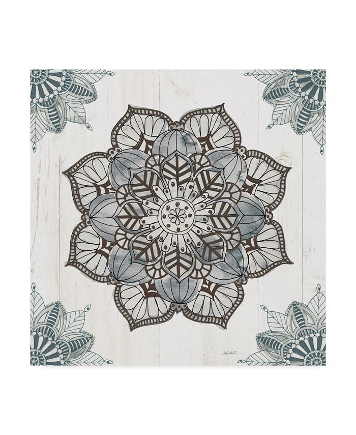 Trademark Global Anne Tavoletti Mandala Morning V Blue and Gray V2 Canvas Art - 15" x 20"