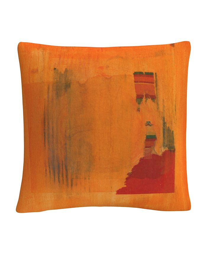 Baldwin Anthony Sikich Orange Vector Colorful Shapes Line Composition Decorative Pillow, 16" x 16"
