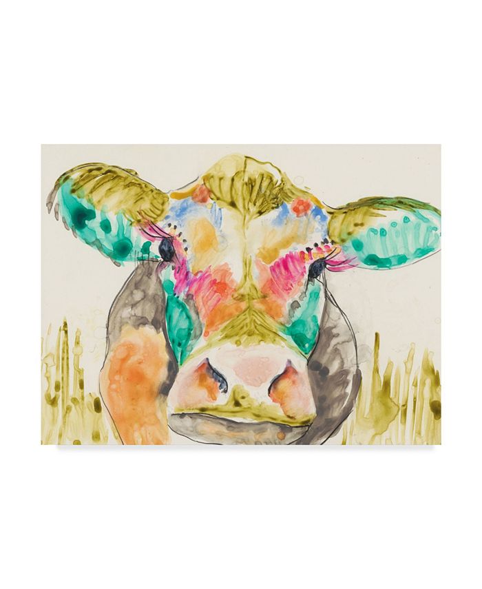 Trademark Global Jennifer Goldberger Hifi Cow I Canvas Art - 20" x 25"