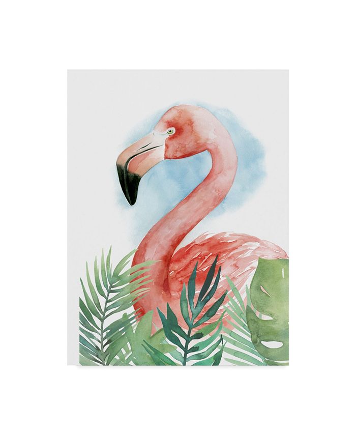 Trademark Global Grace Popp Watercolor Flamingo Composition II Canvas Art - 37" x 49"