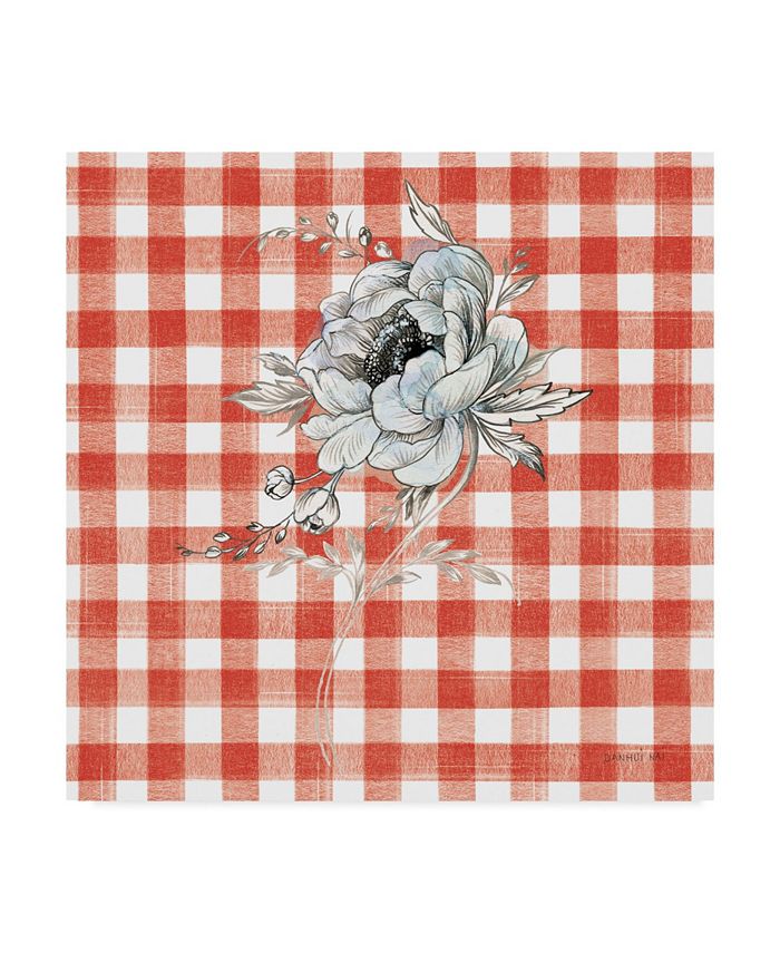 Trademark Global Danhui Nai Sketchbook Garden VIII Red Checker Canvas Art - 15" x 20"