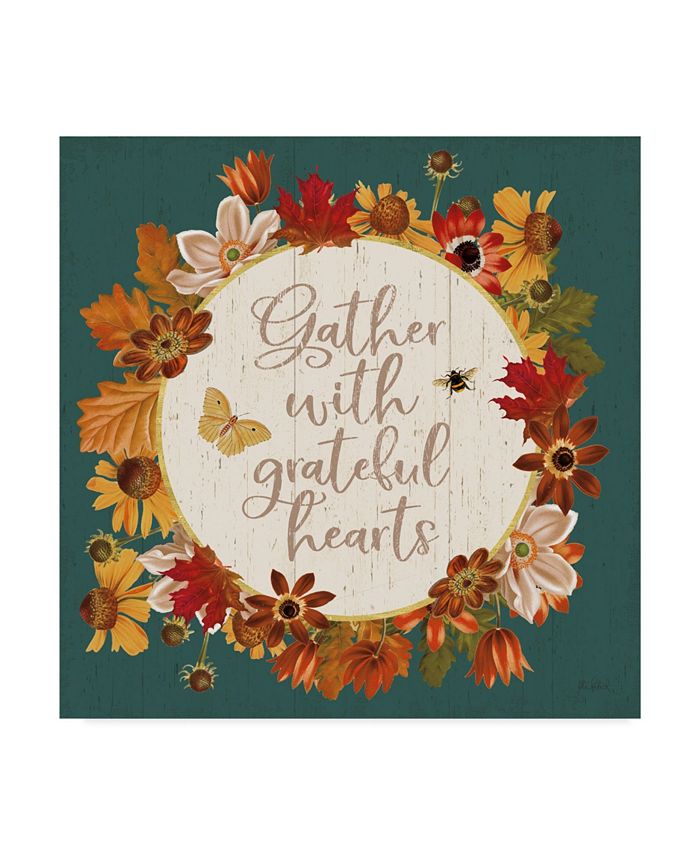 Trademark Global Katie Pertiet Fall Garden V Teal Canvas Art - 15" x 20"