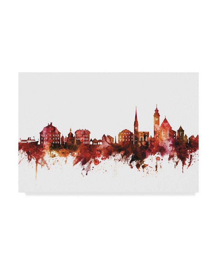 Trademark Global Michael Tompsett Hallstatt Austria Skyline Red Canvas Art - 20" x 25"