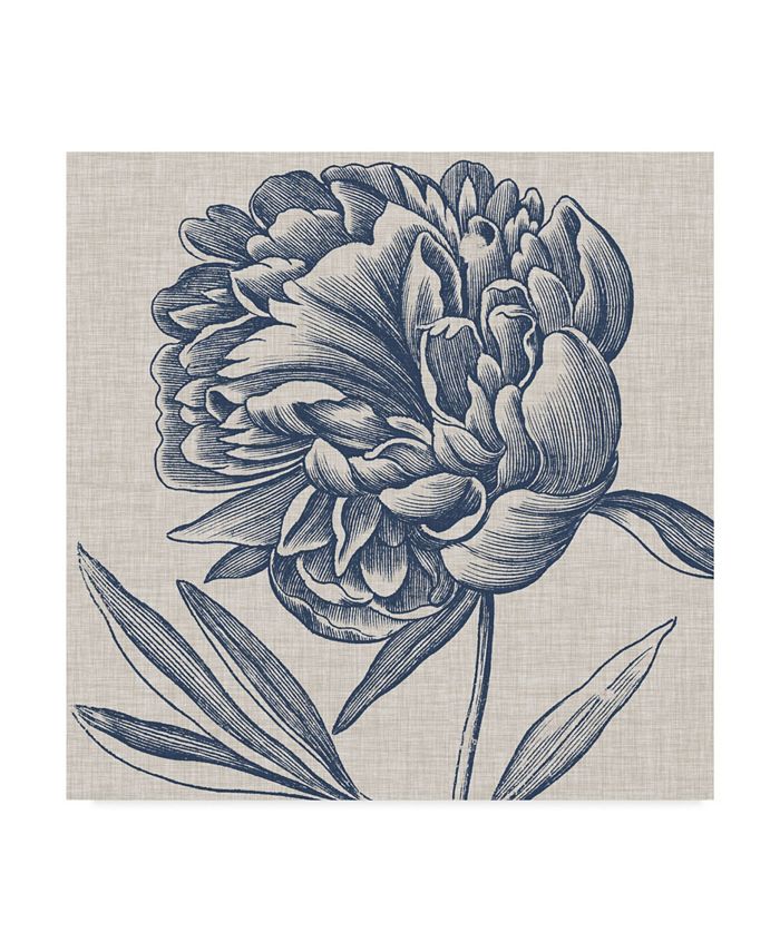 Trademark Global Vision Studio Indigo Floral on Linen II Canvas Art - 15" x 20"