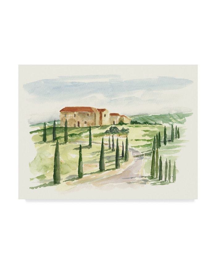 Trademark Global Ethan Harper Watercolor Tuscan Villa I Canvas Art - 37" x 49"