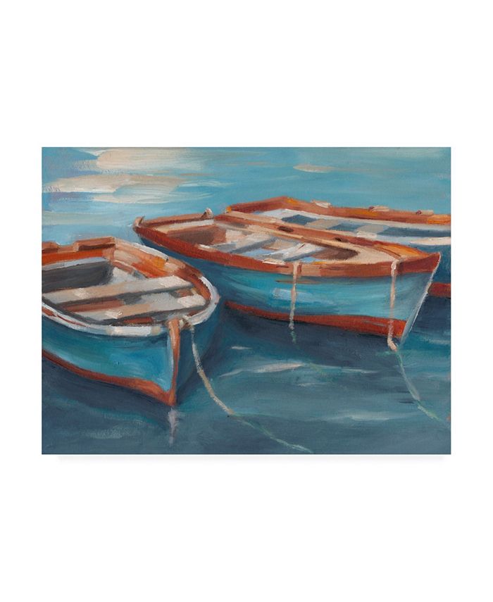 Trademark Global Ethan Harper Tethered Row Boats II Canvas Art - 20" x 25"