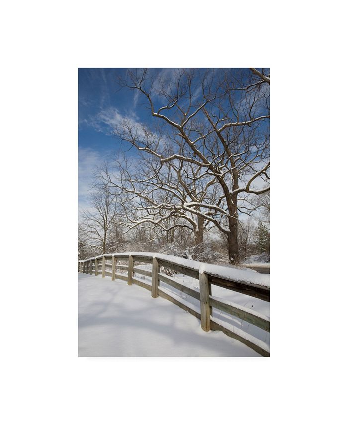 Trademark Global Monte Nagler Fence in the Snow Farmington Hills Michigan Canvas Art - 37" x 49"