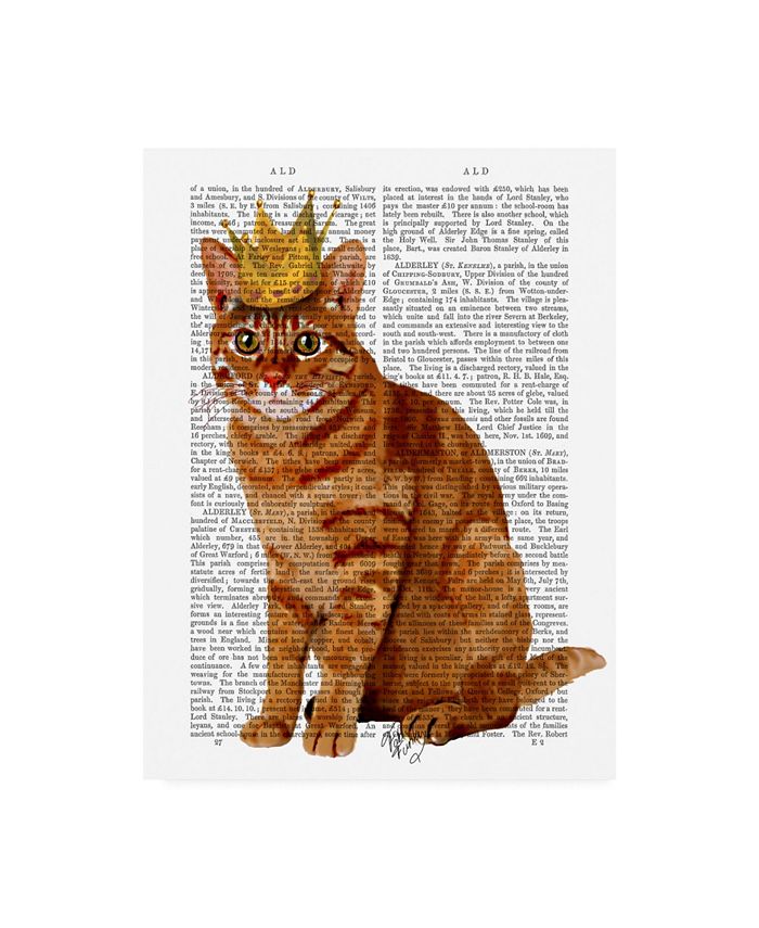 Trademark Global Fab Funky Ginger Cat with Crown Canvas Art - 19.5" x 26"