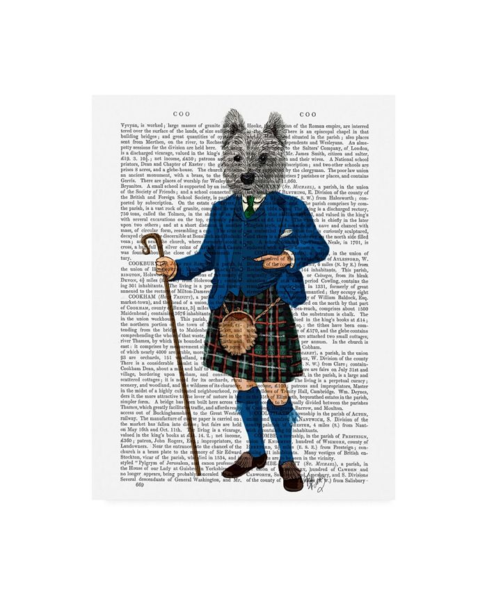 Trademark Global Fab Funky West Highland Terrier in Kilt Canvas Art - 19.5" x 26"