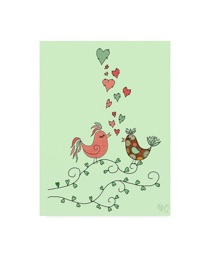 Trademark Global Fab Funky Love Birds Kissing Canvas Art - 36.5" x 48"