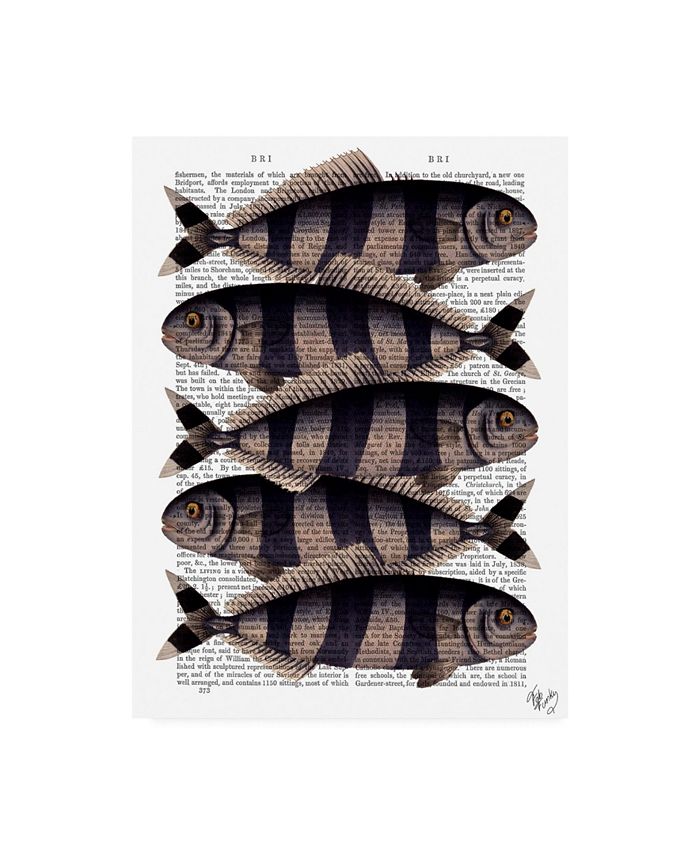 Trademark Global Fab Funky Five Striped Fish Canvas Art - 27" x 33.5"