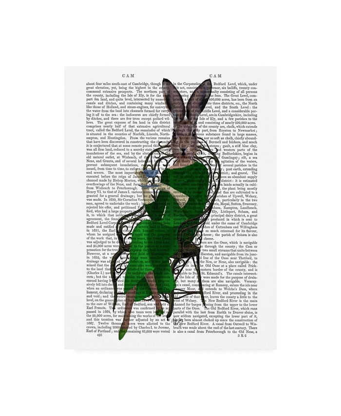 Trademark Global Fab Funky Lady Bella Rabbit Taking Tea Canvas Art - 19.5" x 26"