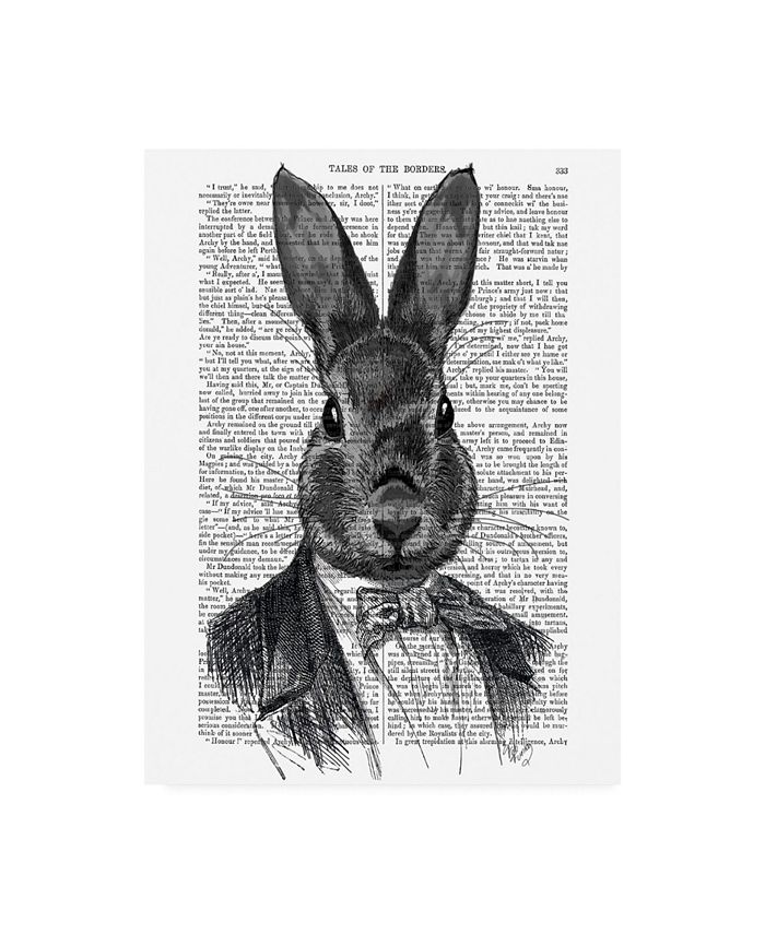 Trademark Global Fab Funky Rabbit in Suit, Portrait Canvas Art - 19.5" x 26"