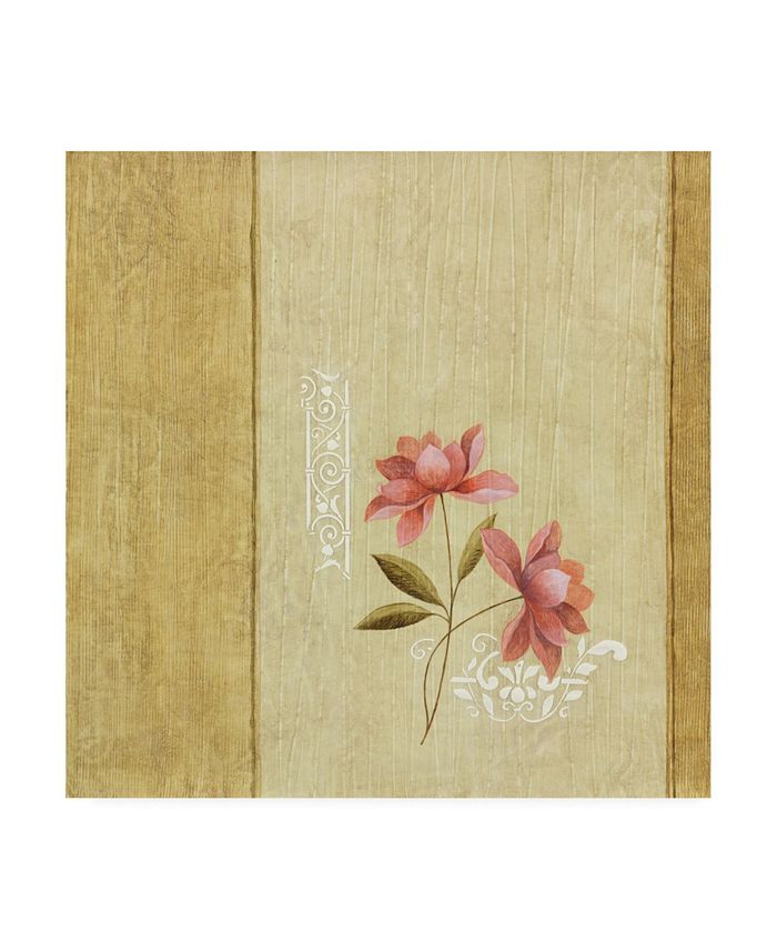 Trademark Global Pablo Esteban Pink Flowers Abstract Beige Canvas Art - 36.5" x 48"