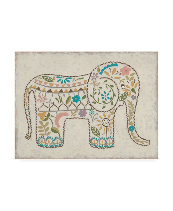 Trademark Global Chariklia Zarris Laurels Elephant I Childrens Art Canvas Art - 27" x 33.5"