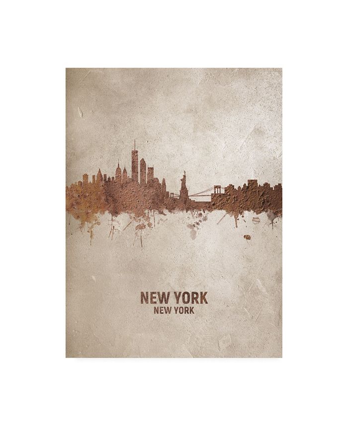 Trademark Global Michael Tompsett New York Rust Skyline Canvas Art - 36.5" x 48"