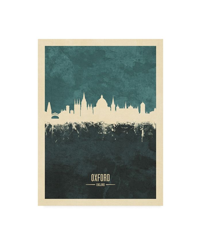 Trademark Global Michael Tompsett Oxford England Skyline Teal Canvas Art - 15.5" x 21"