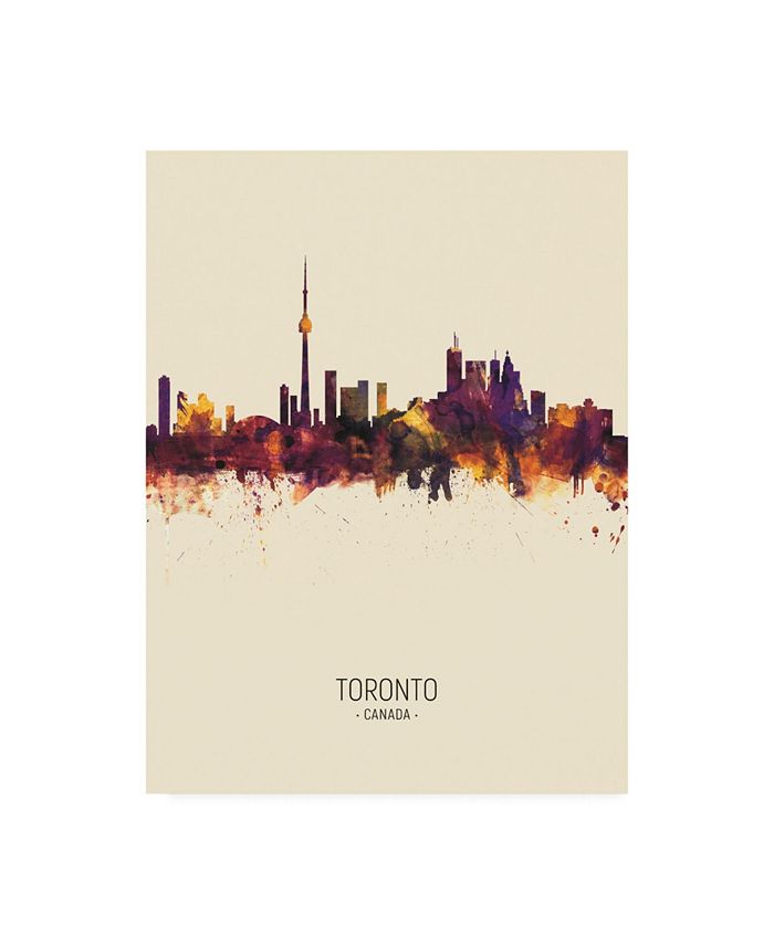 Trademark Global Michael Tompsett Toronto Canada Skyline Portrait III Canvas Art - 36.5" x 48"