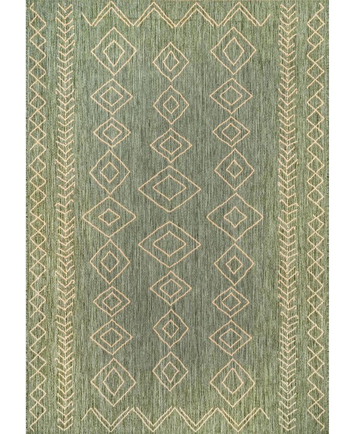 nuLoom Serna OWDN23E Sage 7'6" x 10'9" Outdoor Area Rug