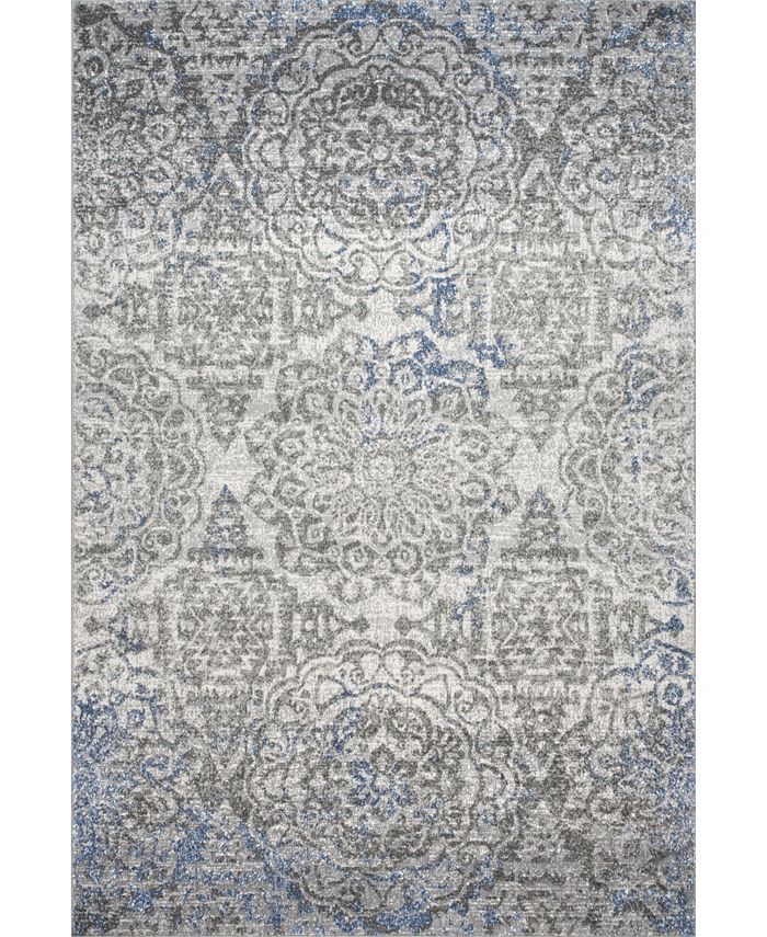 nuLoom Bellamy RZSP03C Silver 6'7" x 9' Area Rug