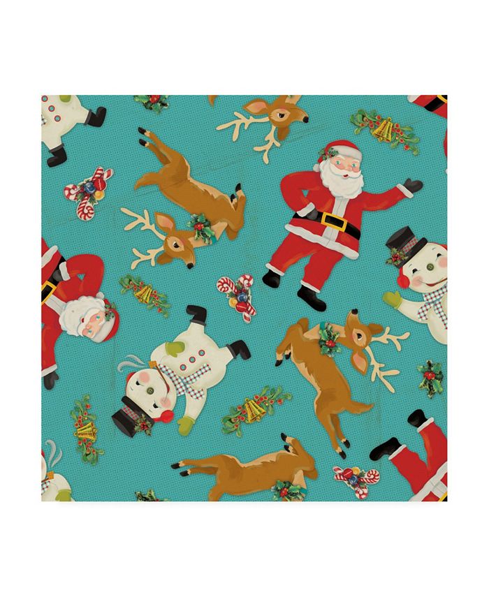 Trademark Global Holli Conger Retro Christmas half drop 1 Canvas Art - 15.5" x 21"