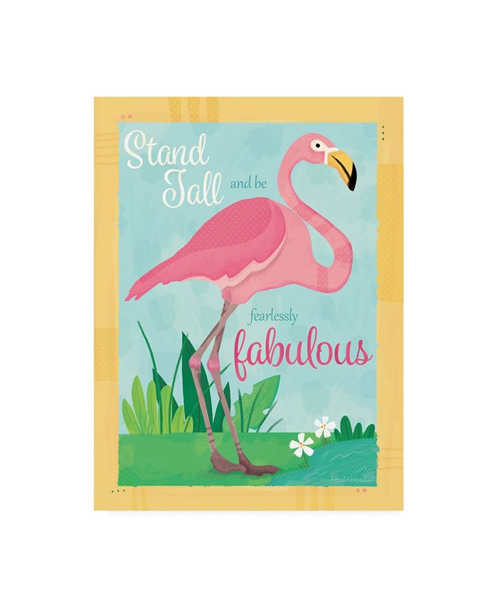 Trademark Global Holli Conger Fancy Flamingos motif 2 Canvas Art - 19.5" x 26"